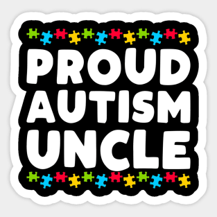 Mens Autism Awareness Proud Autism Uncle Sticker